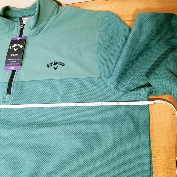 Callaway Men’s Quarter Zip Pullover XXL Green New Golf Sweatshirt Performance - Picture 5 of 16